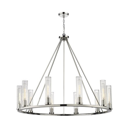 Z-Lite Beau 10 Light Chandelier, Polished Nickel & Clear 3031-10PN